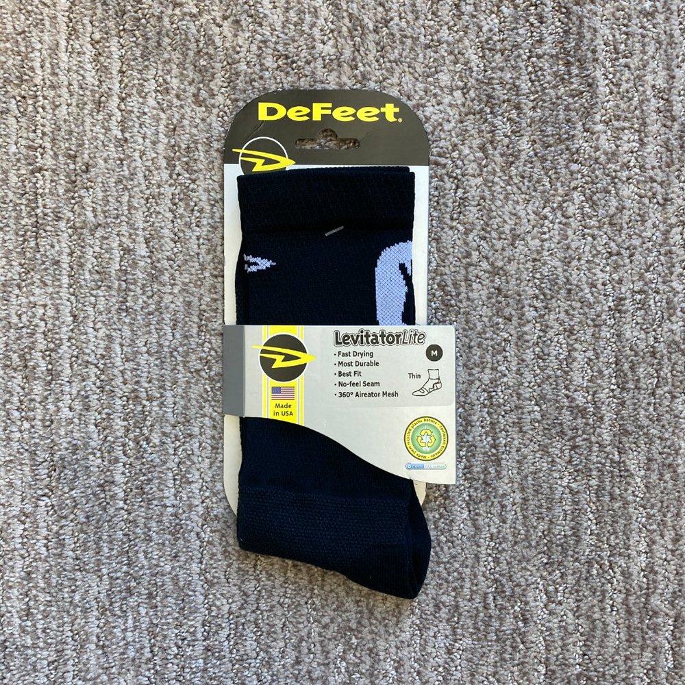 New Men's Defeet Medium 7-9 Dimension Data Team Cycling Crew Socks Black